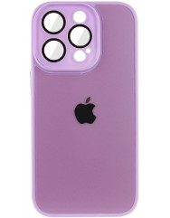 Silicone Case 9D-Glass Mate Box iPhone 12 Pro Max (Lilac)