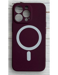 Чохол Silicone Case + MagSafe iPhone 13 mini (бордовий)