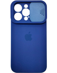 Silicone Case SLIDER Full Camera SQUARE side for iPhone 13 Pro Midnight blue