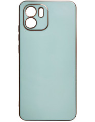 Glass Case TPU Gold Bezel для Xiaomi Redmi A1 / A2 (бирюзовый)