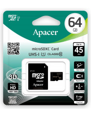 Карта памяти Apacer micro SD XC UHS-I 64gb (10cl) + adapter