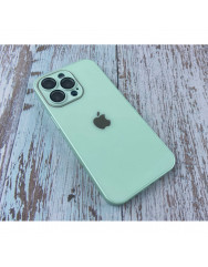 Silicone Case 9D-Glass Box iPhone 13 Pro (Fruit green)