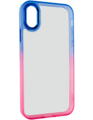 Чехол TPU+PC Fresh sip series Xiaomi Redmi 9A (Синий / Розовый)