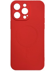 Чехол Silicone Case + MagSafe iPhone 14 Pro (красный)