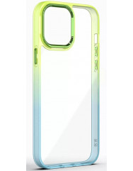 Чехол TPU+PC Fresh sip series Apple iPhone 13 Pro (Бирюзовый / Лимонный)