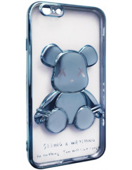 Чехол TPU BearBrick Transparent iPhone 6/6s (Blue)