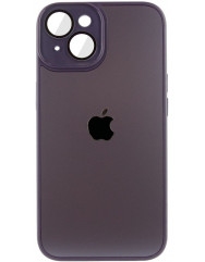 Silicone Case 9D-Glass Mate Box iPhone 14 Plus (Deep purple)