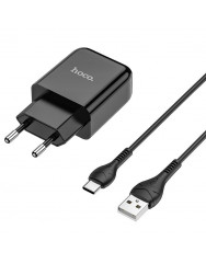 Мережевий зарядний пристрій Hoco N2 (Black) + Type-C cable