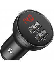 Автомобильное зарядное устройство Baseus Digital Display Dual Car Charger 4.8A (CCBX-0G)