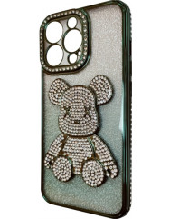 Чохол TPU iPhone 13 Pro Glit Diamond Bear (Green)