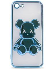 Чохол TPU BearBrick Transparent iPhone 7/8/SE (Blue)