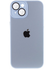 Silicone Case 9D-Glass Mate Box iPhone 14 Plus (Blue)