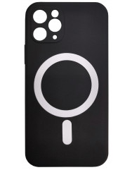 Чехол Silicone Case + MagSafe iPhone 11 Pro Max (черный)