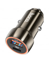Автомобільний зарядний пристрій Hoco Z46A USB/PD20W/3A (Metal Grey)