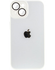 Silicone Case 9D-Glass Mate Box iPhone 14 Plus (White)