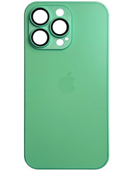 Silicone Case 9D-Glass Box iPhone 13 Pro Max (Light green)