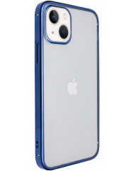 Чохол прозорий глянцева рамка Full Camera iPhone 13 (синій)
