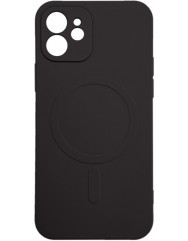 Чехол Silicone Case + MagSafe iPhone 12 (черный)