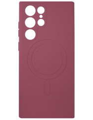 Чехол Silicone Case MagSafe Samsung S22 Ultra (Burgundy)