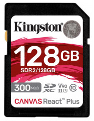 Карта памяти Kingston SDXC UHS-II Canvas React Plus 300R/260W U3 V90 128gb