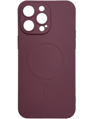 Чохол Silicone Case + MagSafe iPhone 14 Pro (бордовий)