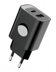Сетевое зарядное устройство Konfulon C70Q USB+PD 22.5W (Black)