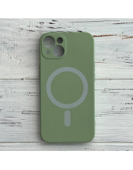 Чохол Silicone Case + MagSafe iPhone 13 (фісташковий)