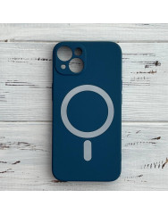 Чехол Silicone Case + MagSafe iPhone 13 Pro Max (темно-синий)