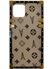 Чехол Leather Case LV for iPhone 12 (Beige)