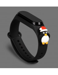 Ремешок для Xiaomi Band 3/4 (Черный Пингвин)