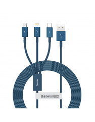 Кабель Baseus Superior Fast 3in1 CAMLTYS-03 USB to Lightning + Micro-USB + Type-C 1.5m (Blue)