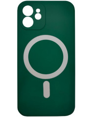 Чохол Silicone Case + MagSafe iPhone 11 (темно-зелений)