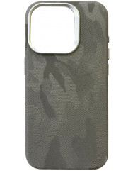 Case Speshl Camo Leather Case with MagSafe for Iphone 15 Pro Max Grey